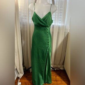 Zara satin effect slip dress with slit